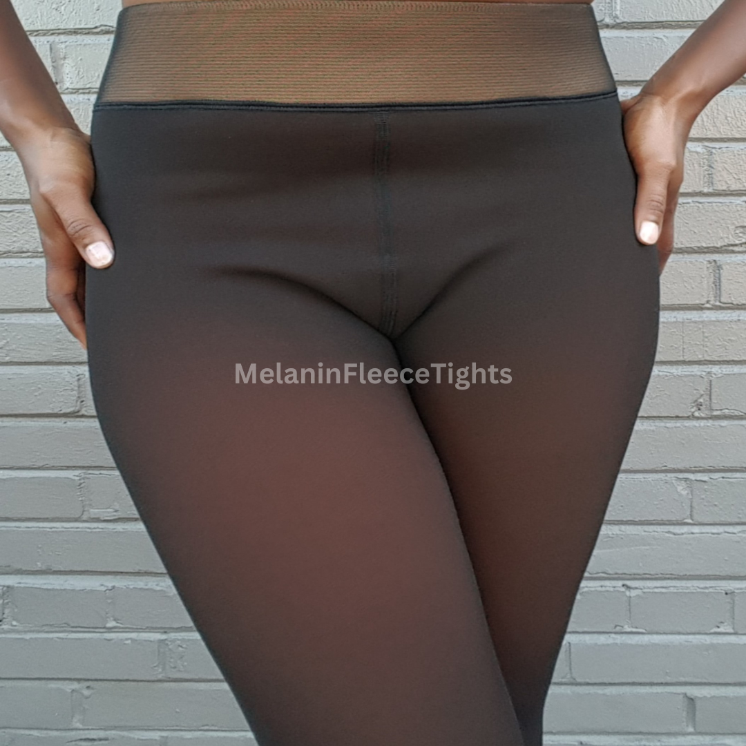 Melanin Fleece Tights™ - Sheer Black Effect